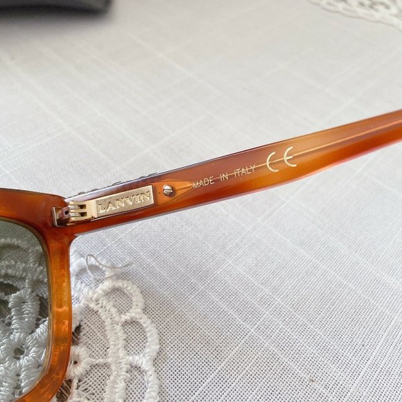 🆕Lanvin Square Crystal Sunglasses Tortoise Brown - Picture 8 of 10